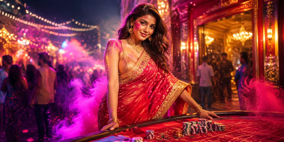 Excited player enjoying casino-style slot games in Indian environment