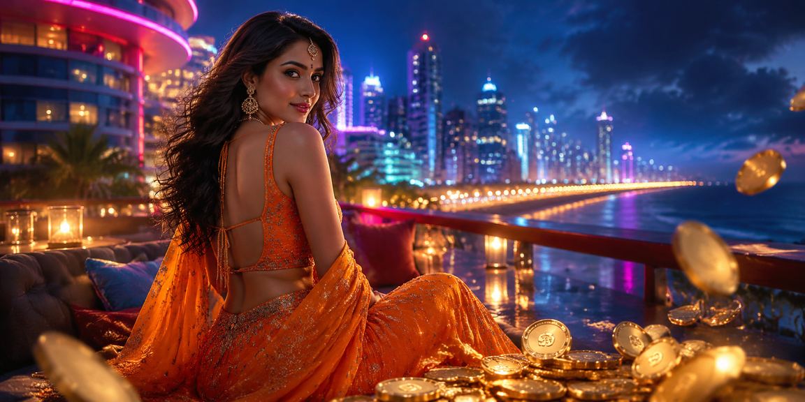Night neon lights of Mumbai representing digital betting